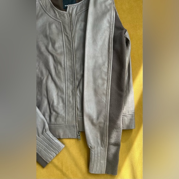Trouvé Gray/Taupe Leather Jacket - Picture 6 of 16